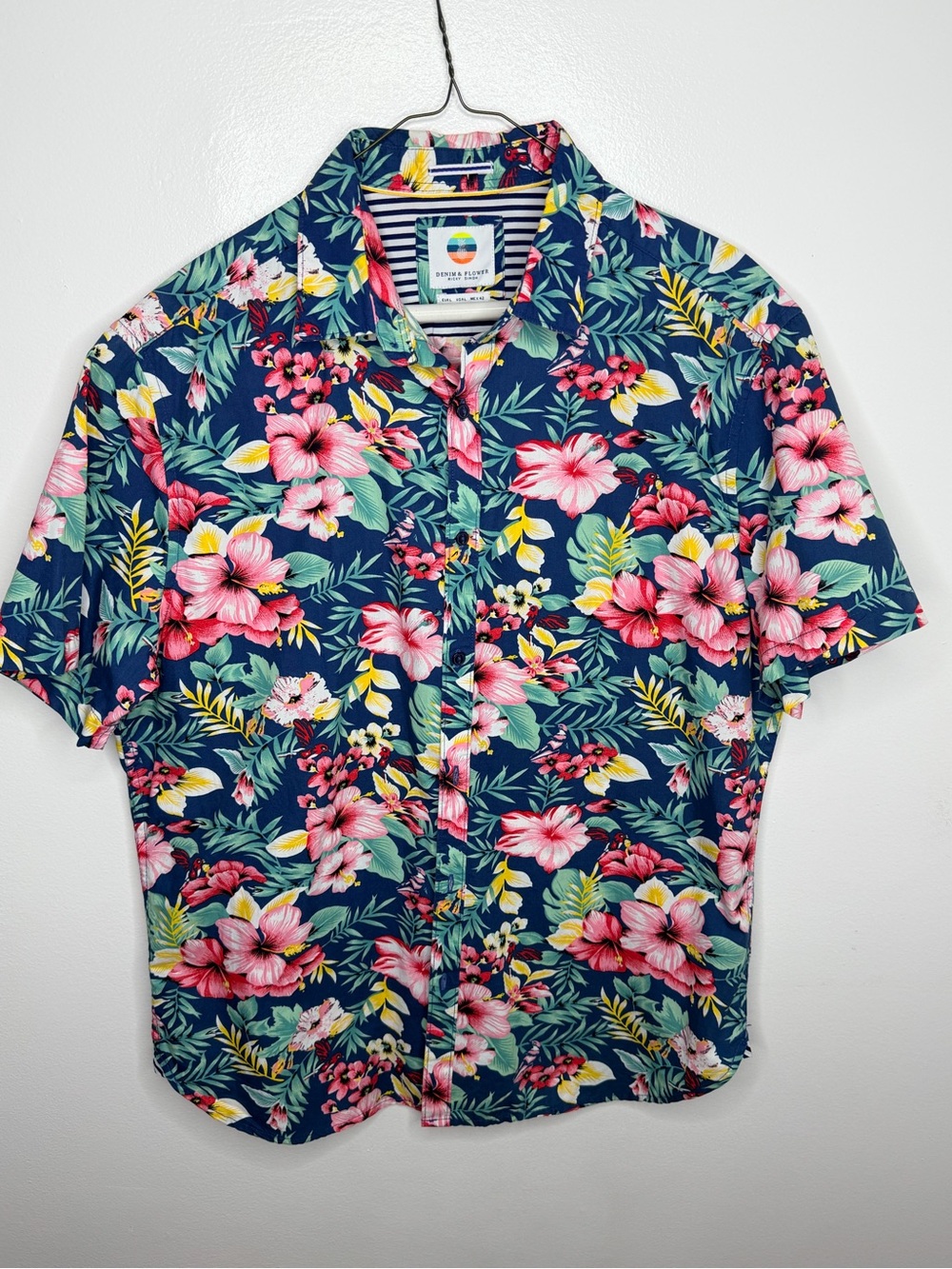 Denim & Flower Men’s Tropical Floral Shirt L